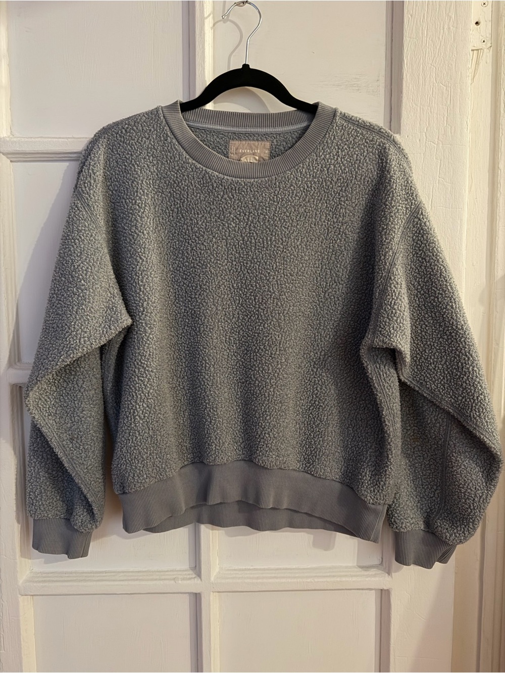 Cozy Heather Light Blue-Gray Textured Fleece Sweatshirt - Everlane